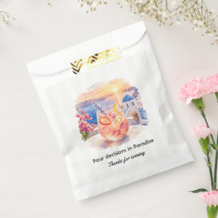 Pour Decisions in Paradise Santorini Bachelorette Favour Bags