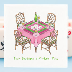 Pour Decisions & Perfect Tile Preppy Mahjong Party Napkin