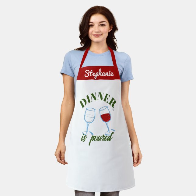 Pour Some Fun: Personalised Wine Lover Chef Apron (Worn)