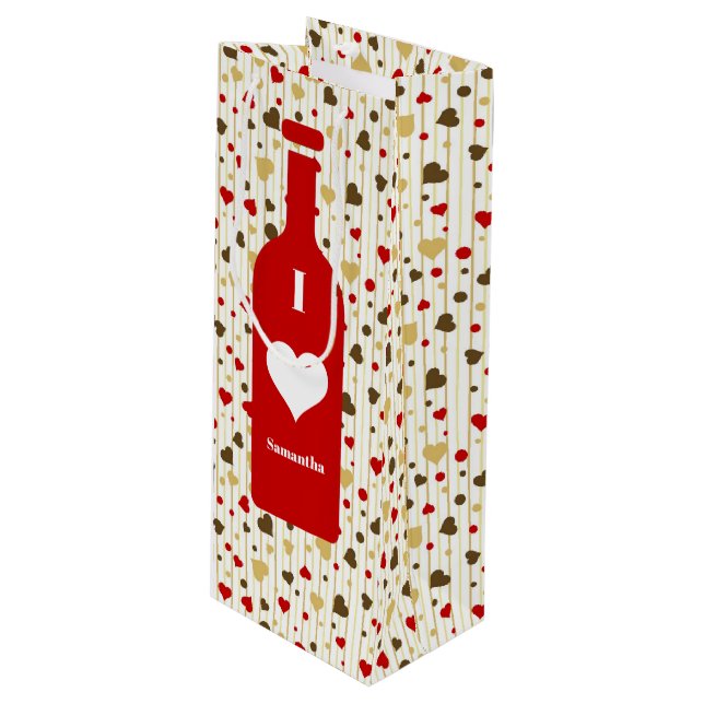 Pour Your Heart Out Wine Gift Bag (Front Angled)