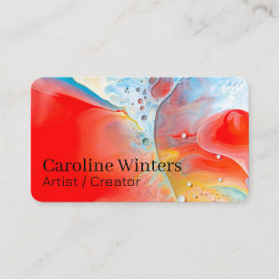 Poured Paint Liquid Background Artistic Business Card