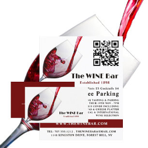 Pouring Red Wine, Wine Bar/Winery Business Card