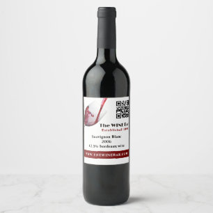 Pouring Red Wine, Wine Bar/Winery Label