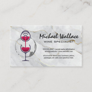 Pouring Wine Marble Business Card