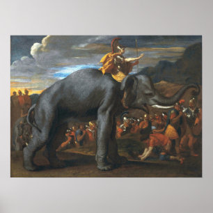 Poussin - Hannibal Crossing The Alps On Elephant Poster