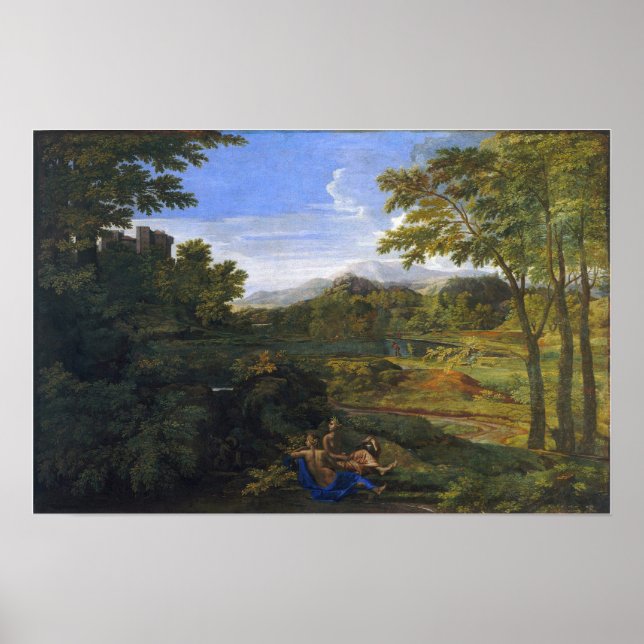 Poussin - Landscape With Two Nymphs And A Snake Poster (Front)