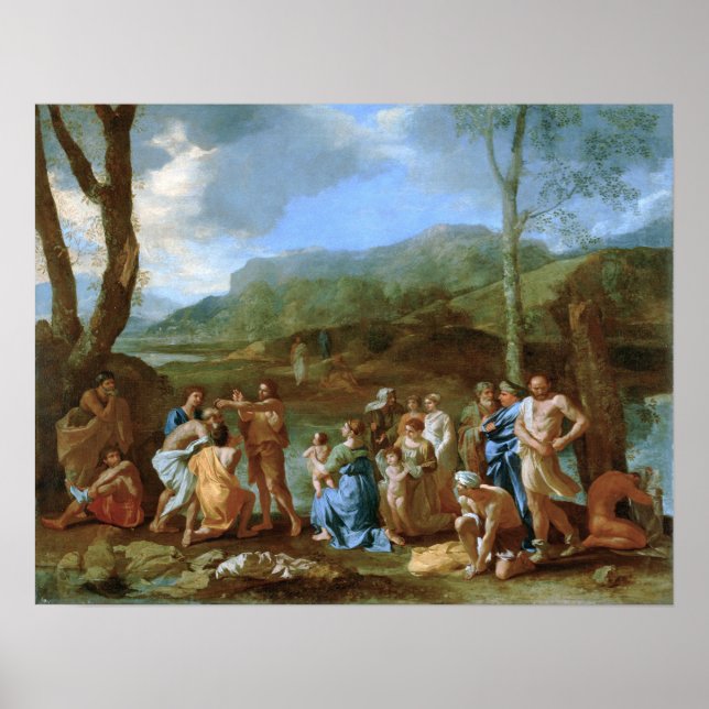Poussin - Saint John Baptising In The River Jordan Poster (Front)