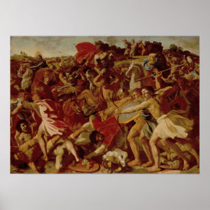 Poussin - The Victory Of Joshua Over The Amalekit… Poster