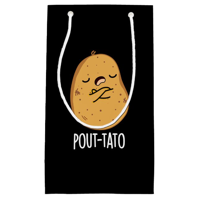 Pout-tato Funny Potato Pun Dark BG Small Gift Bag (Front)