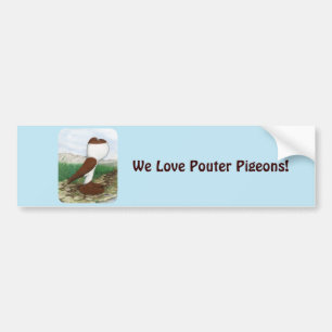 Pouter Pigeon Red Hana Bumper Sticker