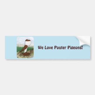 Pouter Pigeon Red Hana Bumper Sticker