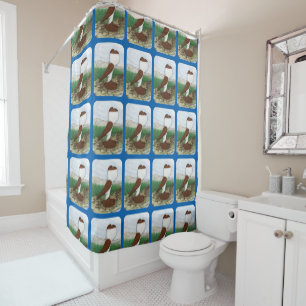 Pouter Pigeon Red Hana Shower Curtain