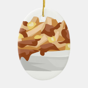 poutine ceramic tree decoration