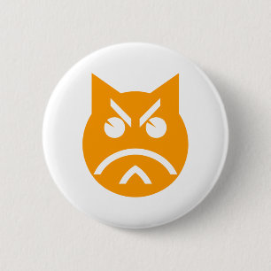 Pouting Emoji Cat 6 Cm Round Badge