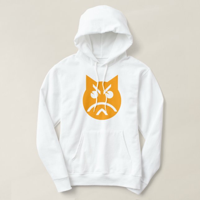 Pouting Emoji Cat Hoodie (Design Front)