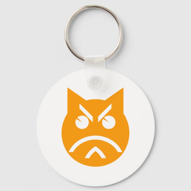 Pouting Emoji Cat Key Ring (Front)