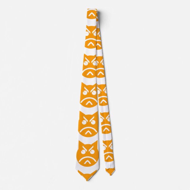 Pouting Emoji Cat Tie (Front)
