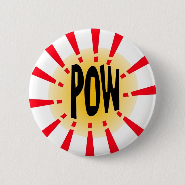 Pow 6 Cm Round Badge (Front)