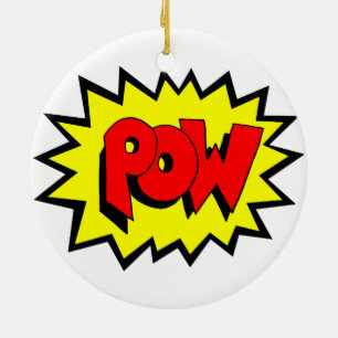 POW - Comic Book Pop Art Ceramic Tree Decoration