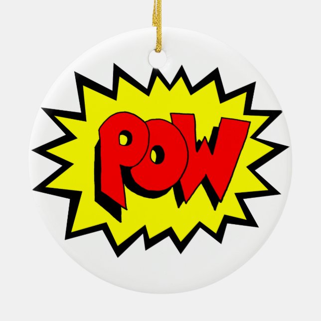 POW - Comic Book Pop Art Ceramic Tree Decoration (Back)