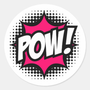 POW! Comic Book Style Classic Round Sticker