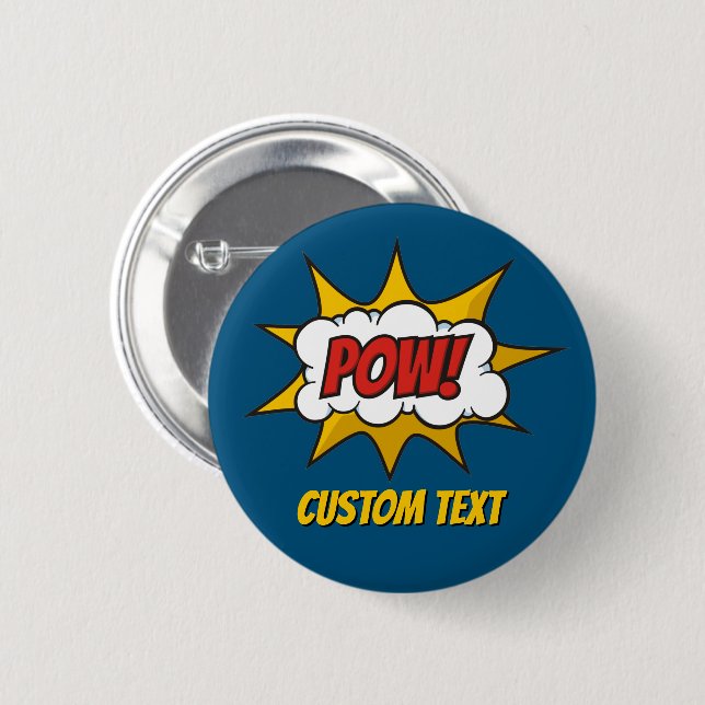 Pow Comic Sound Effect Button (Front & Back)
