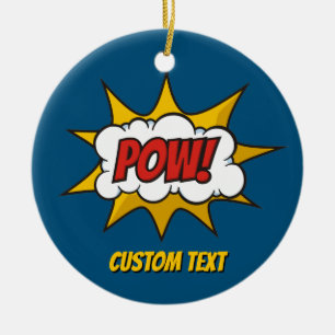 Pow Comic Sound Effect Ceramic Tree Decoration