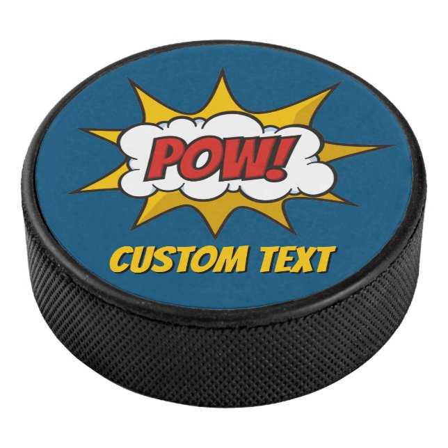 Pow Comic Sound Effect Hockey Puck (3/4)