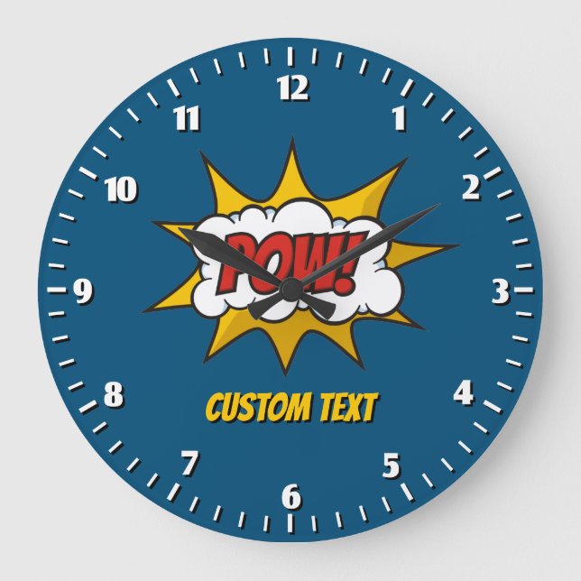 Pow Comic Sound Effect Large Clock (Front)