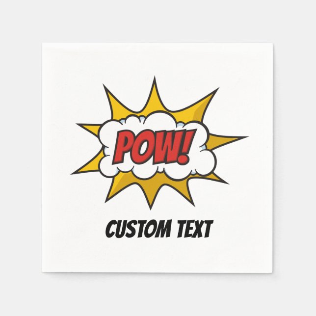 Pow Comic Sound Effect Napkin (Front)