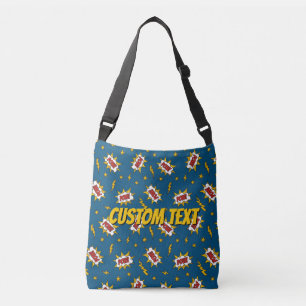 Pow Comic Sound Effect Pattern Crossbody Bag