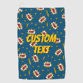Pow Comic Sound Effect Pattern Golf Towel