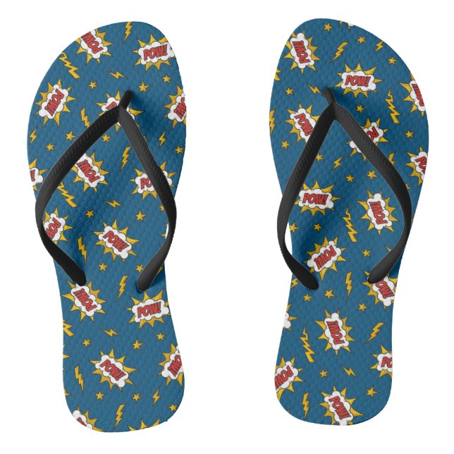 Pow Comic Sound Effect Pattern Jandals (Footbed)