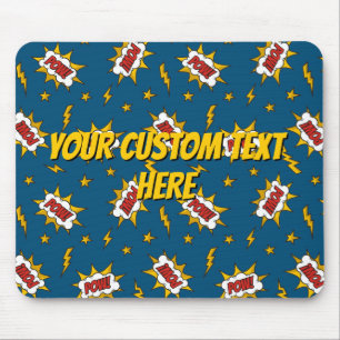 Pow Comic Sound Effect Pattern Mouse Pad