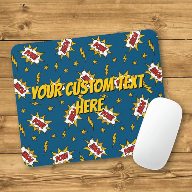 Pow Comic Sound Effect Pattern Mouse Pad (Creator Uploaded)