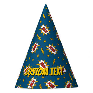 Pow Comic Sound Effect Pattern Party Hat