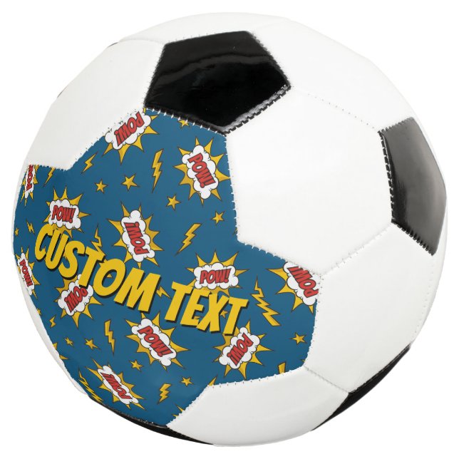 Pow Comic Sound Effect Pattern Soccer Ball (Three Quarter)