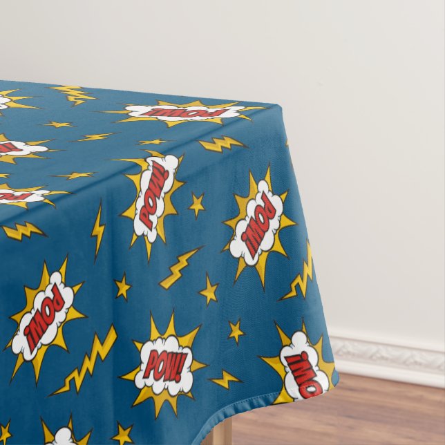 Pow Comic Sound Effect Pattern Tablecloth (In Situ)