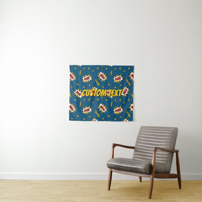 Pow Comic Sound Effect Pattern Tapestry (In Situ (Horizontal))