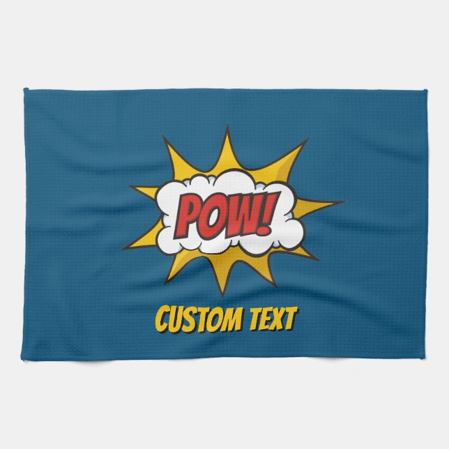 Pow Comic Sound Effect Tea Towel (Horizontal)