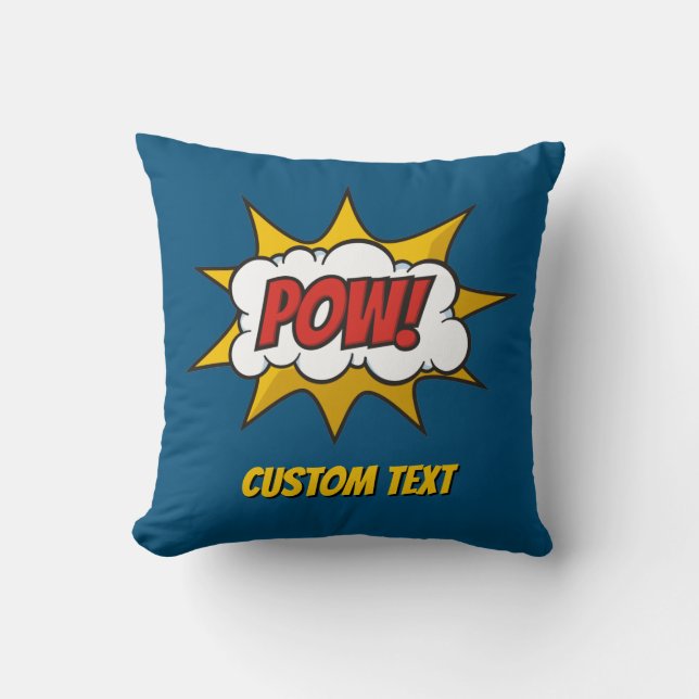 Pow Comic Sound Effect Throw Pillow (Front)