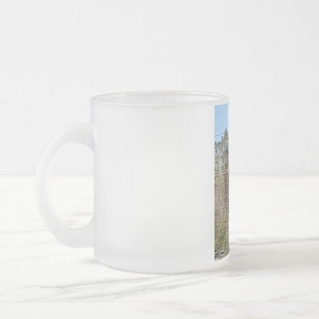 Pow Flag over America  Frosted Glass Coffee Mug (Left)