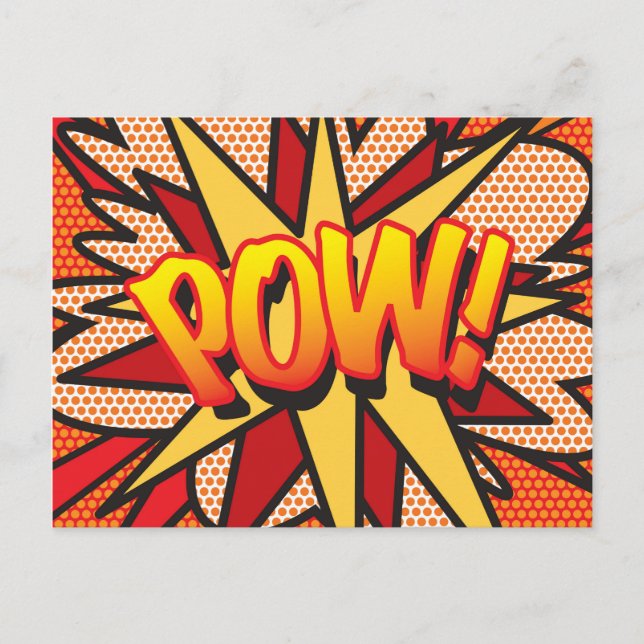POW Fun Retro Comic Book Pop Art Postcard (Front)