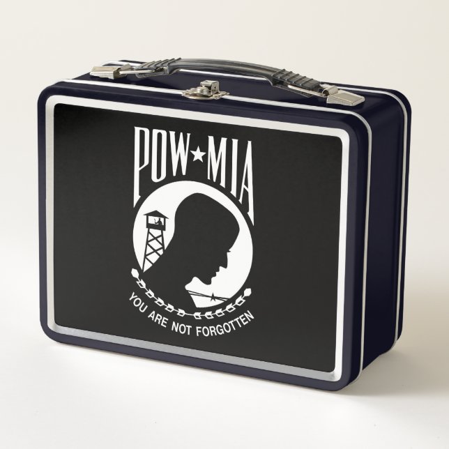 POW MIA American Military Heroes Prisoners of War Metal Lunch Box (Front)