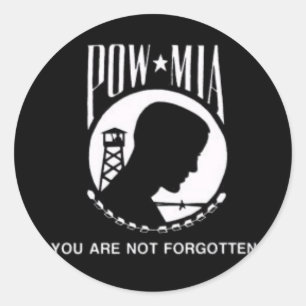 POW MIA CLASSIC ROUND STICKER