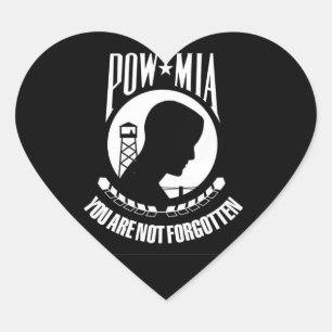 POW-MIA FLAG HEART STICKER