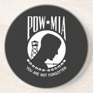 POW MIA Flag: Missing Soldiers of Vietnam War, WW2 Coaster