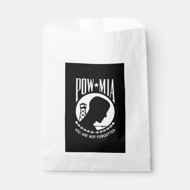 POW MIA Flag: Missing Soldiers of Vietnam War, WW2 Favour Bags (Front)