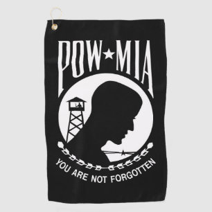 POW MIA Flag: Missing Soldiers of Vietnam War, WW2 Golf Towel