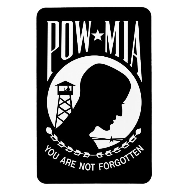 POW MIA Flag: Missing Soldiers of Vietnam War, WW2 Magnet (Vertical)